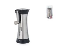 Macina noce Moscata In Acciaio Inox E Acrilico Trasparente, Argento E Nero