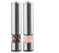 Macina Pepe,Macina Sale e Pepe Macina sale e pepe elettrico, funzionamento con una sola mano, in acciaio inox, macina spezie luce, automatico for la cucina(2pcs)