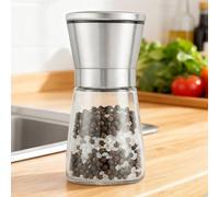 Macina pepe, mini forma di biscotto con presa forte, macinino manuale per sale e spezie, anima in ceramica, macinino da cucina nero per cucinare