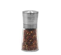 Macina Peperoncino Manuale in Vetro e Acciaio Inossidabile da 14,5 cm, Macina Spezie Manuale La Spezia, Made in Italy, Trita Spezie Resistente, Duraturo e Elegante per la Tua Cucina - BISETTI