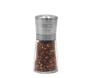 Macina Peperoncino Manuale in Vetro e Acciaio Inossidabile da 14,5 cm, Macina Spezie Manuale La Spezia, Made in Italy, Trita Spezie Resistente, Duraturo e Elegante per la Tua Cucina - BISETTI