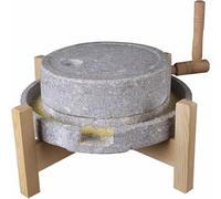 Macina per cereali, con manovella, 35 cm, con supporto in legno di faggio per riso, chicchi di caffè, grano, fagioli