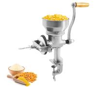 Macina per cereali manuale, 500 ml, regolabile, con imbuto basso e morsetto da tavolo, in acciaio inox, per noci, caffè, cereali, semi, mais, spezie,