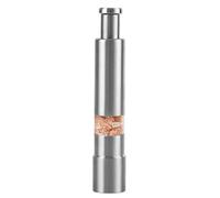 Macina sale e pepe a bottone, macina sale e pepe a mano | Macina sale e pepe manuale | Macina sale pepe con bottoni sulla parte superiore, base e asta in acciaio inox, 1 pezzo / 2