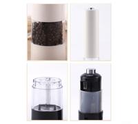 Macina sale e pepe, batteria nero/bianco, per cucina, sala da pranzo, corpo elettrico in plastica, set condimento azionato da tavolo con impostazioni di grossolanità flessibili (bianco)