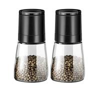 Macina Sale E Pepe Grosso Set Macina Sale E Pepe Spezie, Facile Da Regolare, Ricaricabile, Design Vuoto, Frantoi Per Saliera Riempimento(Black)