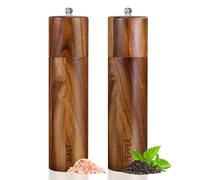 Macina sale e pepe in legno, set da 2 pezzi, macinapepe manuale, 20 cm, macinasale e spezie con meccanismo regolabile in ceramica per spezie, pepe, sale, in confezione regalo