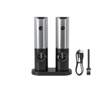 Macina Sale E Pepe, Macinapepe Macina sale e pepe elettrico ricaricabile, set con base di ricarica, macina spezie automatico in acciaio inossidabile(Charge Base Steel)
