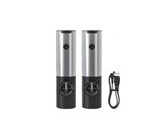 Macina Sale E Pepe, Macinapepe Macina sale e pepe elettrico ricaricabile, set con base di ricarica, macina spezie automatico in acciaio inossidabile(Charge 2 Steel)
