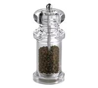 Macina sale, macinapepe, shaker manuale per condimenti, corpo in acrilico trasparente ricaricabile, design facile da ruotare, cucina barbecue uso appartamento, 6,5 x 6,5 x 13,5 cm