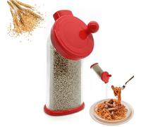 Macina semi di sesamo - Macina spezie regolabile manualmente per sesamo, semi di lino e condimenti, sesamo tostato ruotabile con una sola mano per uso sulla tavola di casa (Red)