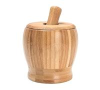 Macina spezie for aglio, erbe aromatiche, peperoncino, utensile da cucina, mortaio e pestello in bambù, 1 set