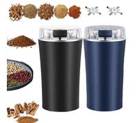 Macinacaffè E Spezie Domestico Di Precisione, Tritatutto Elettrico Per Cereali E Polveri, Funzionamento "One-Touch" Per Chicchi Di Caffè, Spezie, Frutta Secca, Erbe E Cereali (Blu+Nero)