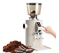 Macinacaffè elettrico commerciale da 350 W, macinacaffè elettrico a macine piatte con 9 impostazioni precise, vassoio for fondi di caffè(White)