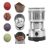 Macinacaffè elettrico per noci e cereali, macchina per burro di arachidi a 4 lame in acciaio inossidabile, 150 W, 14500 giri/min, multifunzionale per chicchi di caffè, noci, cereali, spezie