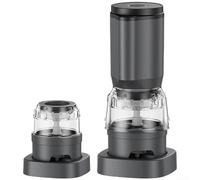 Macinacaffè elettrico, portatile, ricaricabile tramite USB, con macina regolabile, scomparti a scambio rapido per fagioli, erbe e noci, senza fili, grigio