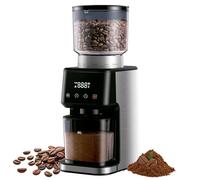 Macinacaffè Elettrico Regolabile【51 Livelli di Macinatura】165W, Coffee Grinder Professionale in Acciaio Inox con Meccanismo Conico per 12 Tazze/Shot/Tempo (Silver)