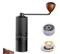 Macinacaffè manuale con 150 gradi di macinazione, macinacaffè a mano in acciaio inox 420 e doppio stoccaggio, per aeropress, French Press, Espresso 23 g, capacità mano Coffee Grinder (nero profondo)