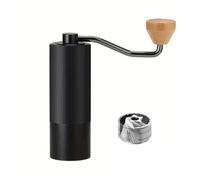 Macinacaffè manuale con macina a mano Macinino da caffè manuale regolabile a doppio cuscinetto professionale in acciaio inossidabile CNC 304(Black)