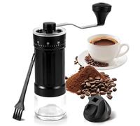 Macinacaffè manuale con meccanismo conico in ceramica e spazzola - regolabile in 40 livelli, in acciaio inox manuale, portatile per aeropress, espresso, pour over, campeggio e ufficio, incl. spazzola