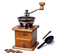 Macinacaffè manuale Mini vintage in legno macinacaffè per la decorazione Display antico macinacaffè per fare caffè in rete classica stampa francese