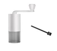 Macinacaffè manuale per versare sopra i chicchi di caffè, design con nucleo filettato per una macinazione affidabile, funzionamento rapido con tredici giri (macinino bianco)