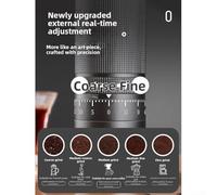 Macinacaffè manuale portatile con anima in acciaio e controllo esterno della macinatura per fondi di caffè uniformi e uso pratico (sei, nero)