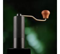Macinacaffè manuale professionale Aggiornamento corpo interamente in metallo Design antiscivolo Macinacaffè portatile Burr all'interno black