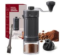 Macinacaffè Manuale Regolabile, Macinino Caffè a Mano con Impugnatura Pieghevole e Acciaio Inox, Macinacaffè Manuale con Meccanismo Conico in Ceramica Precisione per Espresso et French Press