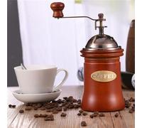 Macinacaffè manuale vintage in legno con base in legno e mulino a vento per