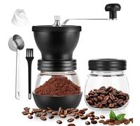 Macinacaffè Manuall Coffee Grinder regolabile, macinacaffè con meccanismo in ceramica, macinacaffè portatile con 2 bicchieri per viaggi, casa, ufficio