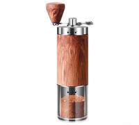 Macinacaffè portatile in acciaio inossidabile 304 con manico in legno a venature, macinazione regolabile, manovella pieghevole e smontabile per la pulizia