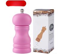 Macinapepe compatto in legno, 10,2 cm, per uso in cucina, colore: rosa