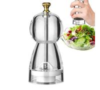 Macinapepe manuale, macinapepe manuale - Macina pepe a mano - Smerigliatrice per condimenti in acrilico con spessore regolabile, smerigliatrice per sale trasparente ricaricabile per cucina
