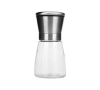 Macinapepe manuale per uso domestico, coperchio in acciaio inox e corpo in vetro con anima in ceramica, macina spezie per sale marino, pepe del Sichuan, pepe nero/bianco (piccolo)