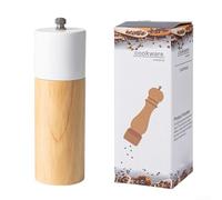 Macinaspezie in legno massiccio, robusto e durevole, per cucina (bianco (1 | Design elegante, bianco e nero per l'aspetto, elemento decorativo da cucina, arte funzionale, stile moderno