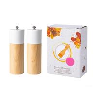 Macinaspezie in legno massiccio, robusto e durevole, per cucina (bianco (2) | Design elegante, bianco e nero per l'aspetto, elemento decorativo da cucina, arte funzionale, stile moderno