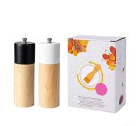 Macinaspezie in legno massiccio, robusto e durevole, per cucina (bianco e | Design elegante, bianco e nero per l'aspetto, elemento decorativo da cucina, arte funzionale, stile moderno