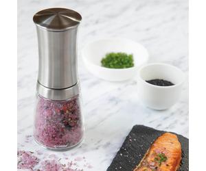 Macinatore per erbe e spezie Kyocera in Acciaio E Vetro Dimensioni h 158 cm- perfetti per sale grosso come il sale marino integrale, pepe in grani trasparente