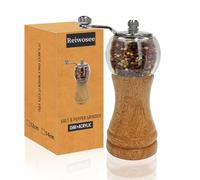 Macinatrice manuale per macinapepe, Macinazione manuale del sale, Lame in Ceramica Con Mulino Regolabile grossolano, Godetevi il Vostro Miglior Pepe Fresco Macinato Sali Marini, 1 pcs 6 pollici