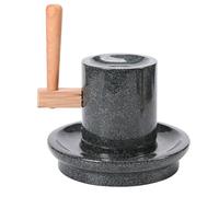 Macinazione del tè in polvere, macina for il tè in pietra nera naturale, manico in legno massello, design staccabile, for macinare cereali umidi e asciutti(S)