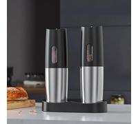 Macinino elettrico per pepe e sale, grande capacità, macinino automatico ricaricabile USB, luce LED, funzionamento automatico con una sola mano, macinaspezie per cucina (confezione da 2) (confezione