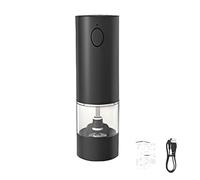 Macinino elettrico per sale e pepe, ricaricabile di tipo C, automatico, funzionamento con una sola mano, grossolanità regolabile, luce LED, capacità 70 ml, scatola regalo per uso cucina