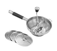 Macinino manuale da cucina in acciaio inossidabile | Utensile con 3 dischi intercambiabili | Ideale per patate, verdure, aglio e | Strumento pratico per la preparazione dei pasti