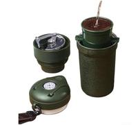 Macinino manuale in acciaio inox con tazza integrata per un funzionamento regolare e controllo preciso della macinatura per l'uso quotidiano (verde)