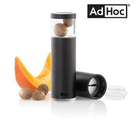 MACININO MANUALE MACINA NOCE MOSCATA IN ACCIAIO INOX NERO CON CONTENITORE "ADHOC
