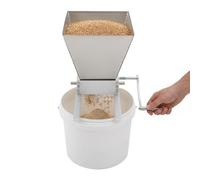 Macinino manuale per cereali, 4 l, con manovella, per birra, orzo e grano | Acciaio Inossidabile, Tornitura e Fresatura Argento, Regolabile Manualmente per Cereali, Mais, spezie, Erbe, Caffè