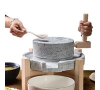 Macinino manuale per pietra, realizzato a mano, con supporto in legno, classico macinino per farina fresca, pietra naturale per cucinare in casa