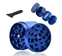 Macinino per polline, in lega di zinco, macinino per erbe aromatiche, macinino rimovibile, macinaspezie e tritatutto, set per erbe secche, utilizzato per spezie, macinazione, cottura, blu