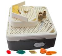 Macinino per vetro a doppio strato, mini kit portatile con 5 punte di macinazione, grossolana e di precisione, foratura per vetro da 2-3 mm, rettifica ad arco da 3-25 mm